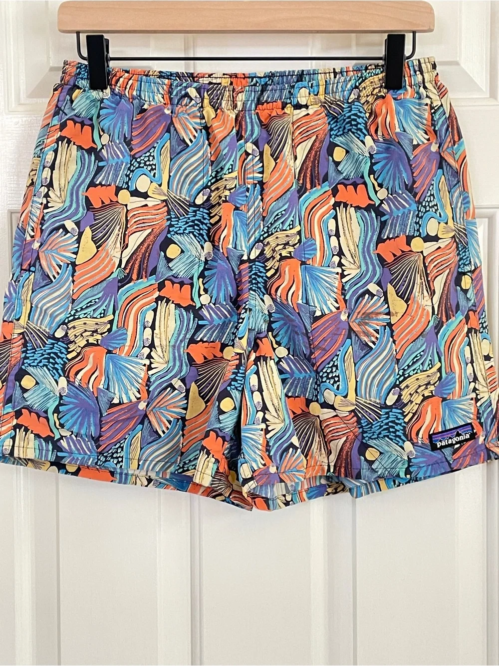 Patagonia Men's Baggies Shorts JOY: Pitch Blue Abstract Print - Small